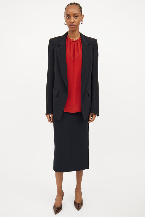 Chloé Black Silk Blend Open Blazer