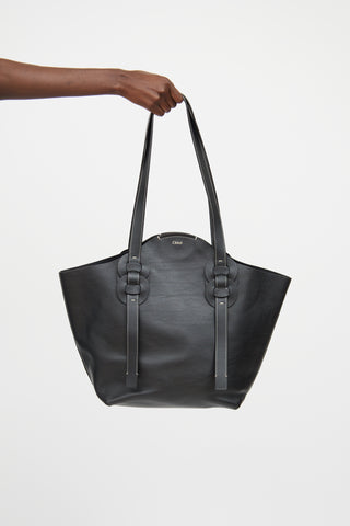 Chloé Black 
White Leather Darryl Tote