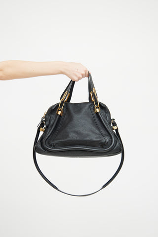 Chloé Black Leather Paraty Satchel