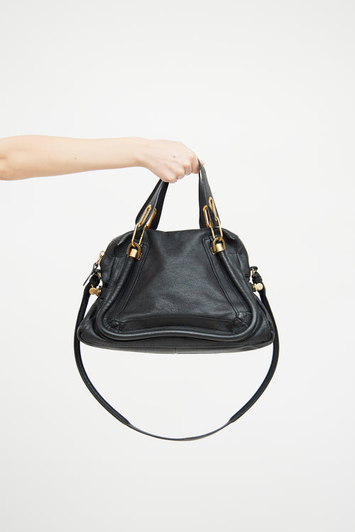 Chloé Black Leather Paraty Satchel