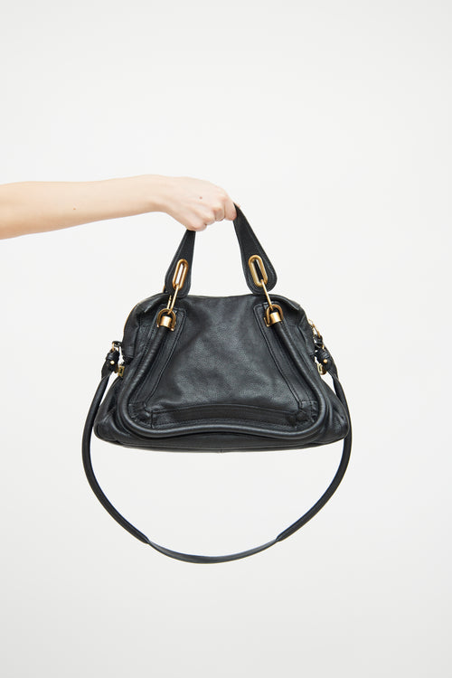 Chloé Black Leather Paraty Satchel