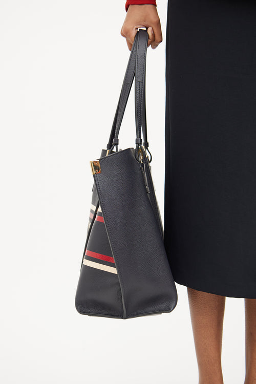 Chloé Navy Calfskin Medium Vick Tote Bag