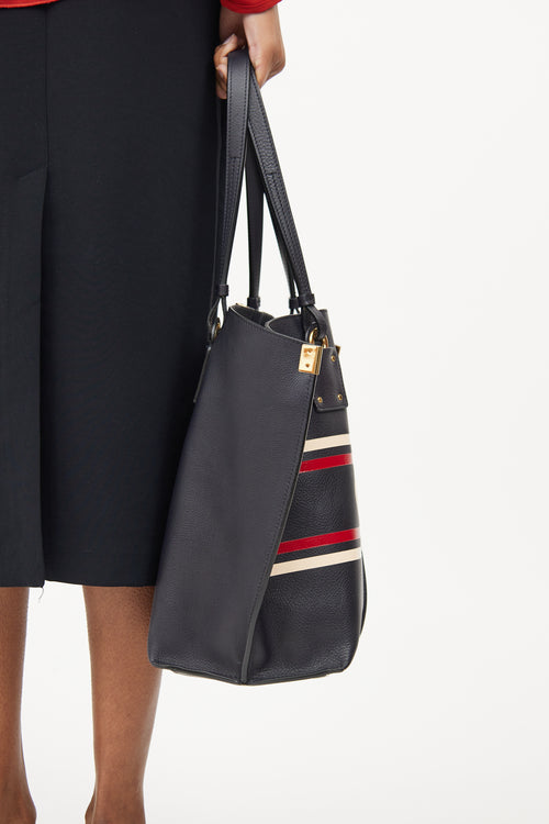 Chloé Navy Calfskin Medium Vick Tote Bag