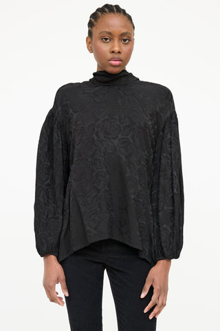 Chloé Satin Textured Bow Blouse