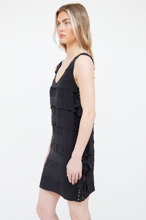 Chloé Black Ruffle Lace Up  Dress