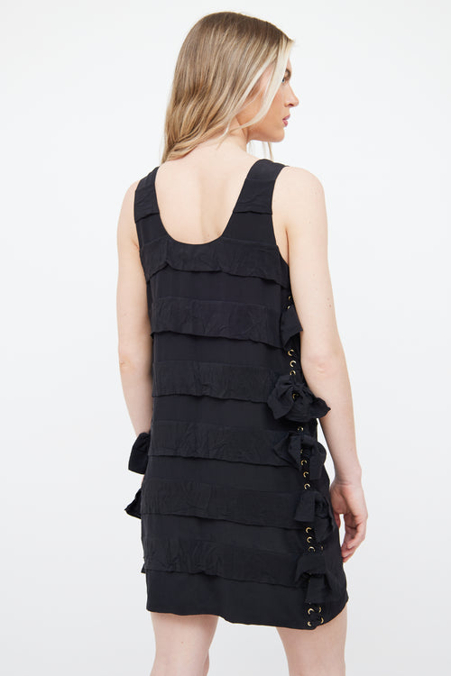 Chloé Black Ruffle Lace Up  Dress