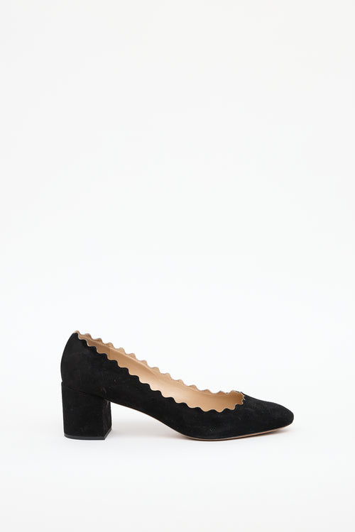 Chloé Black Suede Lauren Pump