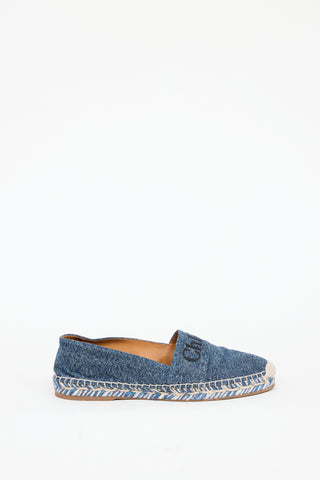 Chloé Blue Denim Piia Espadrille Flat