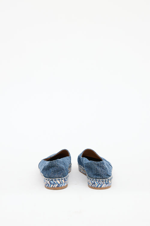 Chloé Blue Denim Piia Espadrille Flat