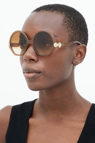 Chloé Brown CE745S Oversized Structured Sunglasses