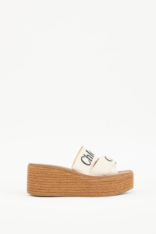 Chloé Brown 
Cream Woody Espadrille Sandal