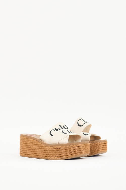 Chloé Brown 
Cream Woody Espadrille Sandal