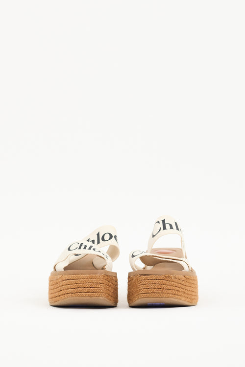 Chloé Brown 
Cream Woody Espadrille Sandal