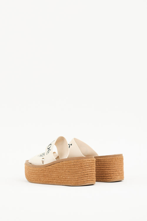 Chloé Brown 
Cream Woody Espadrille Sandal