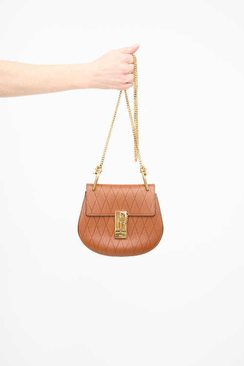 Chloé Brown Leather Drew Nano Crossbody Bag