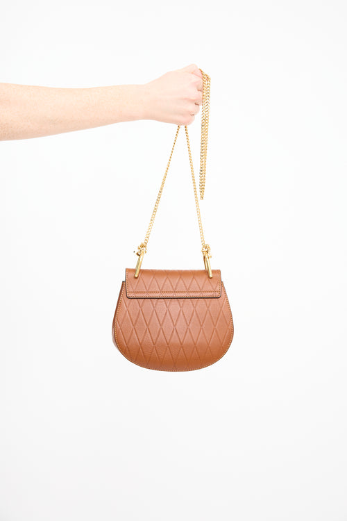 Chloé Brown Leather Drew Nano Crossbody Bag