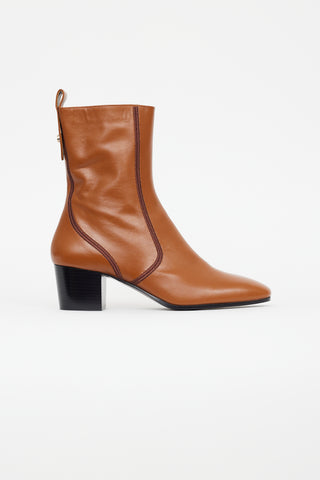 Chloé Brown Leather Goldee Ankle Boot