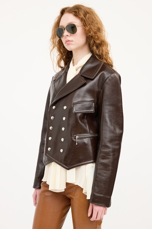 Leather Cropped Moto Jacket