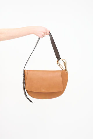 Chloé Brown Leather Kiss Bag