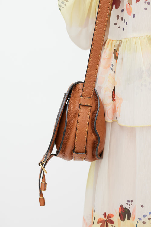 Chloé Brown Leather Mini Marcie Crossbody Bag