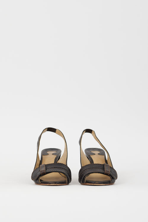 Chloé Brown Leather Slingback Heel