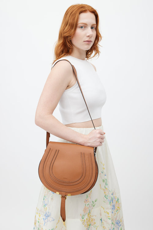 Chloé Brown Leather Marcie Shoulder Bag