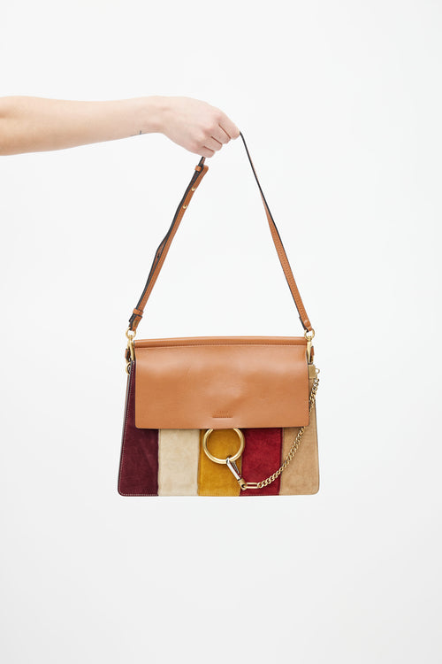 Chloé Multicolour Leather 
Suede Patchwork Faye Crossbody Bag