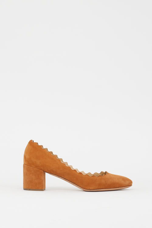 Chloé Brown Suede Lauren Pump