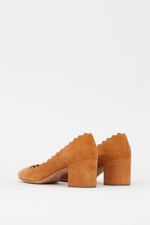 Chloé Brown Suede Lauren Pump