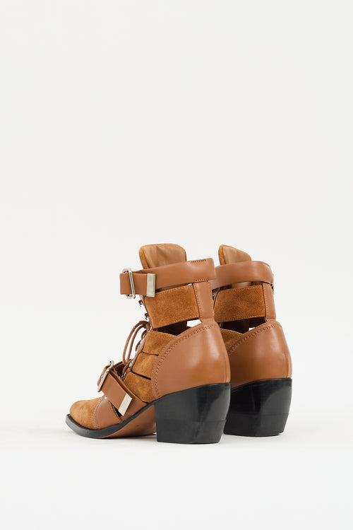 Chloé Brown Suede 
Leather Rylee Boot