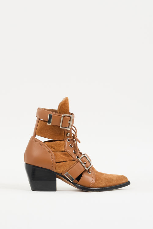 Chloé Brown Suede 
Leather Rylee Boot