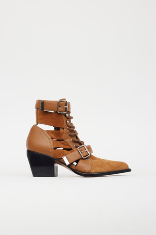 Chloé Brown Suede 
Leather Rylee Boot