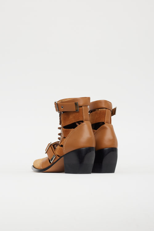 Chloé Brown Suede 
Leather Rylee Boot