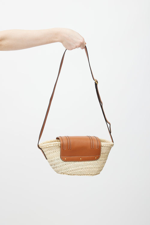 Chloé Brown Woven Marcie Shoulder Bag