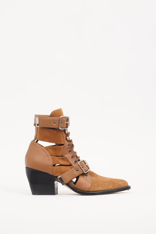 Chloé Brown Suede 
Leather Rylee Boot