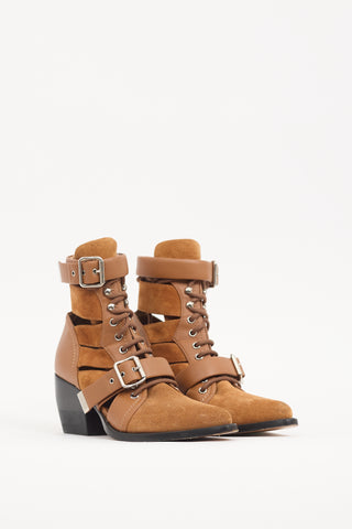 Chloé Brown Suede 
Leather Rylee Boot