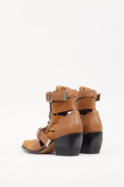 Chloé Brown Suede 
Leather Rylee Boot