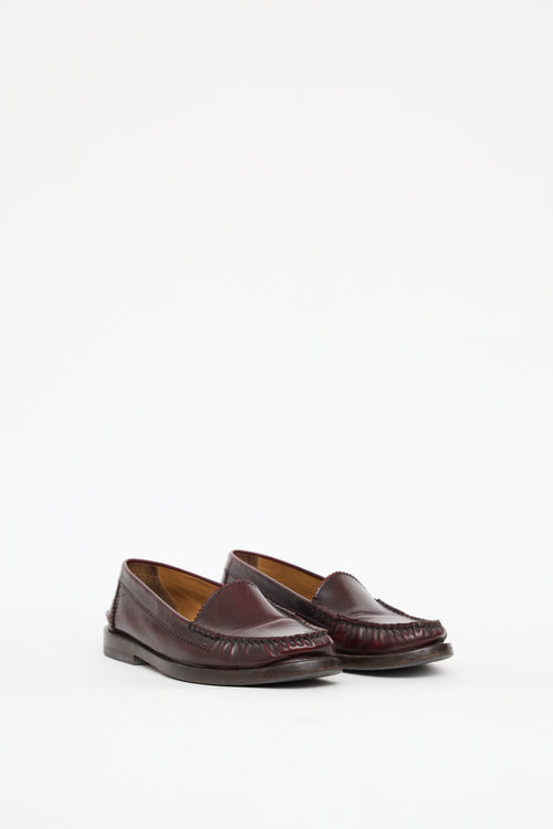 Chloé Burgundy Leather Loafer