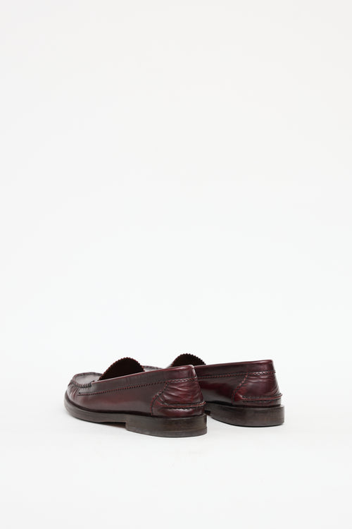 Chloé Burgundy Leather Loafer