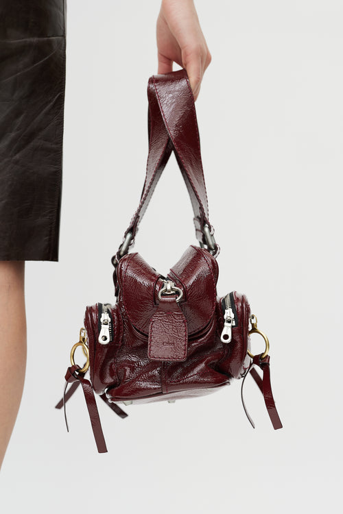 Chloé Burgundy Patent Leather Bag