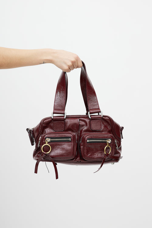 Chloé Burgundy Patent Leather Bag