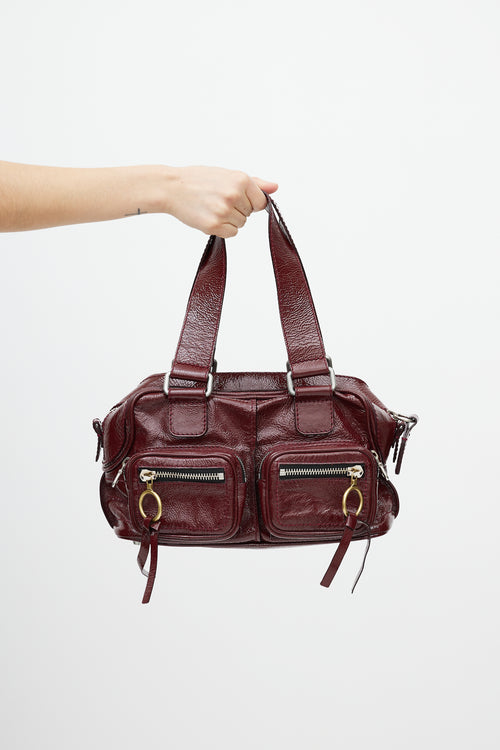 Chloé Burgundy Patent Leather Bag