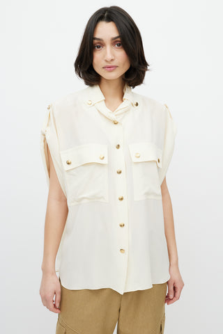 Chloé Cream 
Gold Button Shirt