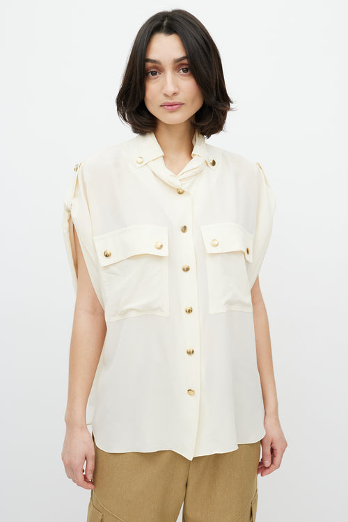 Chloé Cream 
Gold Button Shirt