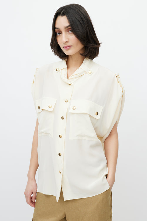 Chloé Cream 
Gold Button Shirt