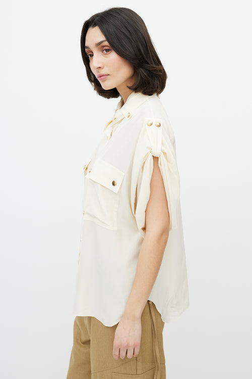 Chloé Cream 
Gold Button Shirt