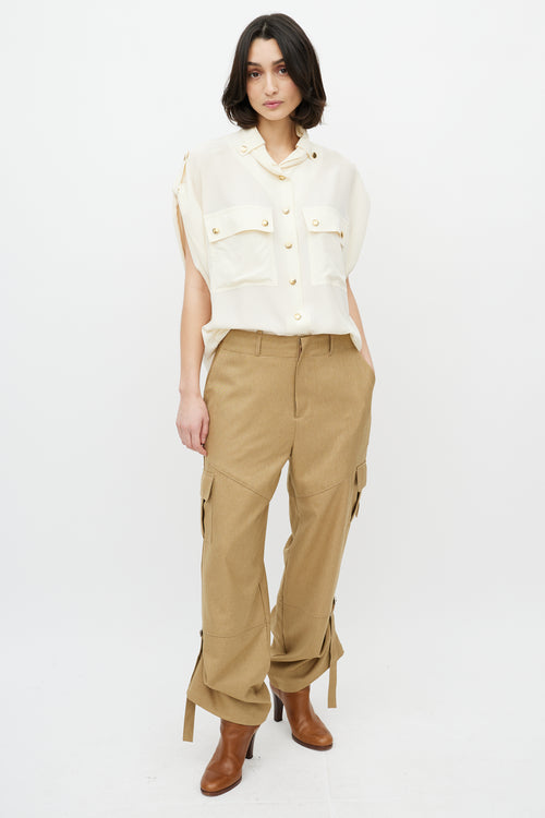 Chloé Cream 
Gold Button Shirt