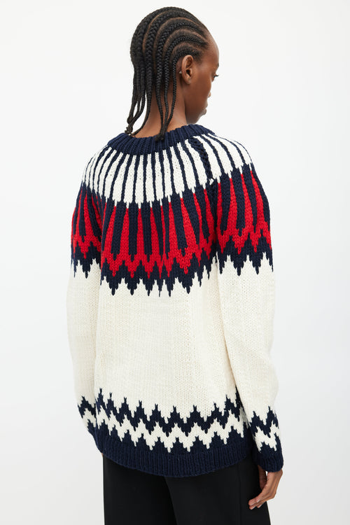 Chloé Cream 
Multi Wool Knit Sweater