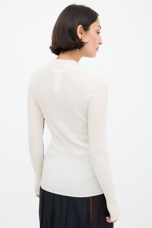 Chloé Cream 
Multicolour Crochet Stripe Top