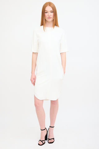 Chloé White Short Sleeve Mini Shift Dress